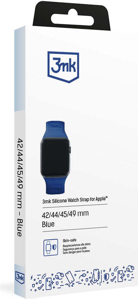 3mk Silicone Watch Strap pro Apple 42/44/45/49 mm Blue (5903108565738)