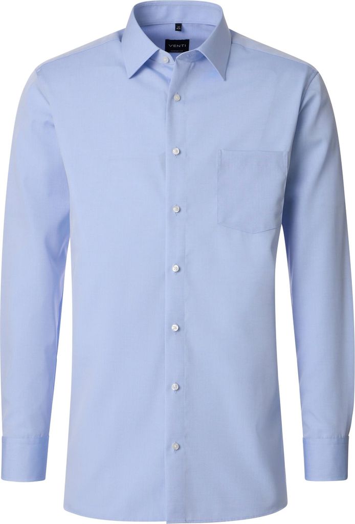 VENTI Herren Businesshemd Langarm Kent Comfort-Fit Hellblau 50