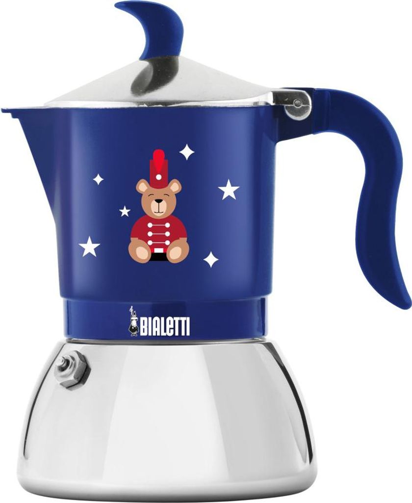 Bialetti 0006649 Manuelle Kaffeemaschine Mokka-Kanne 0,473 l Blau, Rot, Edelstahl