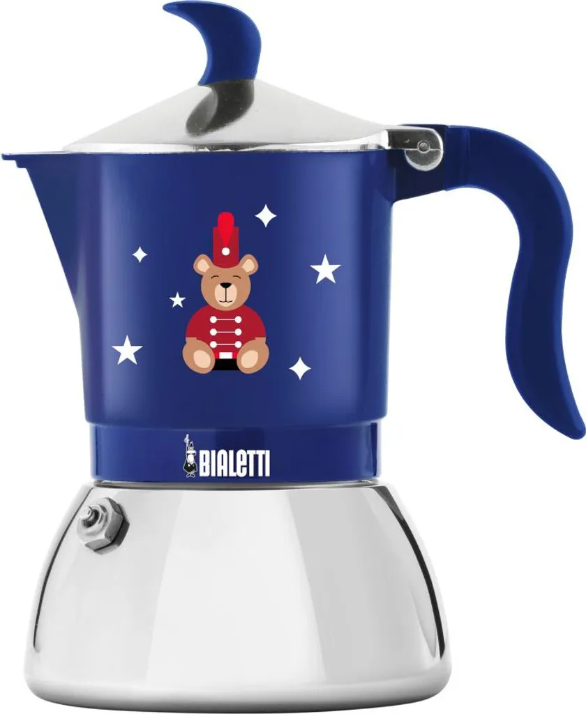 Bialetti 0006649 Manuelle Kaffeemaschine Mokka-Kanne 0,473 l Blau, Rot, Edelstahl
