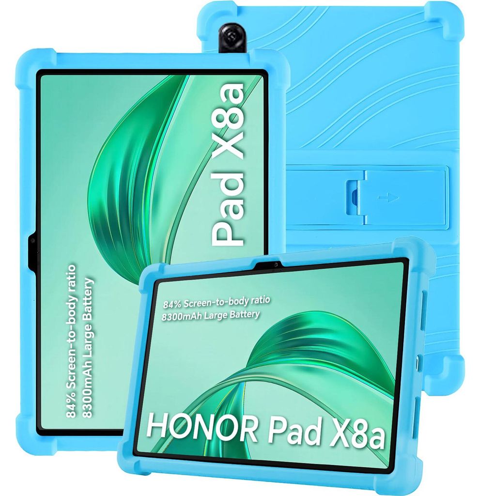 Tablet Hülle für Honor Pad X8a / Pad X8b 11", Stoßfeste Weiches Silikon Schutzhülle mit Standfunktion Hellblau
