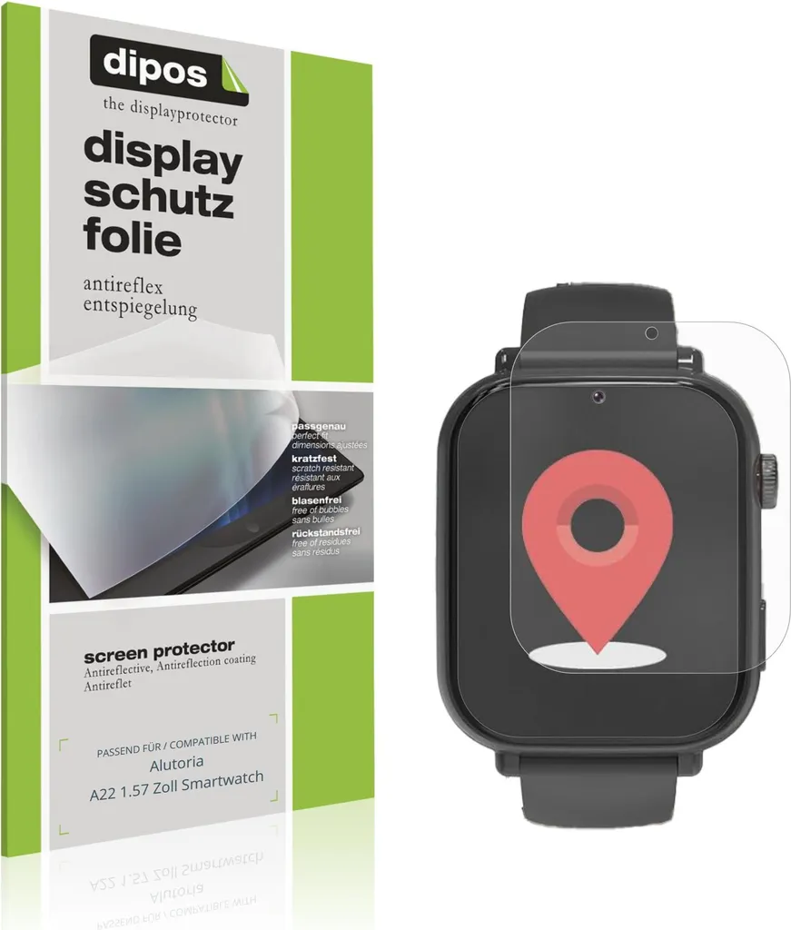 6x Pellicola Protettiva Alutoria A22 1.57" Smartwatch Antiriflesso dipos