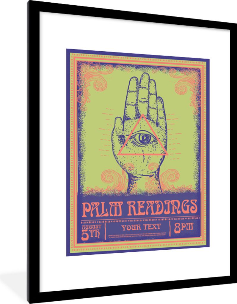 MuchoWow MuchoWow Gerahmtes Poster Vintage Poster Handschrift 60x80 cm - Poster mit zchwarzem Bilderrahmen - Wohnzimmer - Dekorationen - Prämie