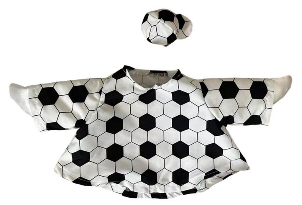 1 Set Veranda-Gänse-Fußball-Outfits, 58 cm große Gänsestatue für Garten, Rasen und Hof, Fußball-Print-Kostümhut, Festtags-Verkleidungskleidung