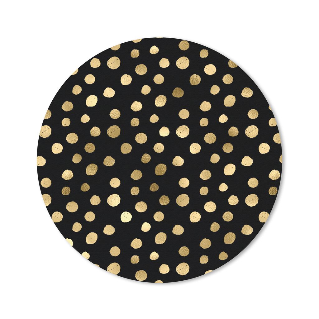 MuchoWow Mauspad Mousepad Muster - Punkte - Gold 40x40 cm - Mousepads - Maus Mat - Pad - Mausunterlage - Schreibtisch Accessoires