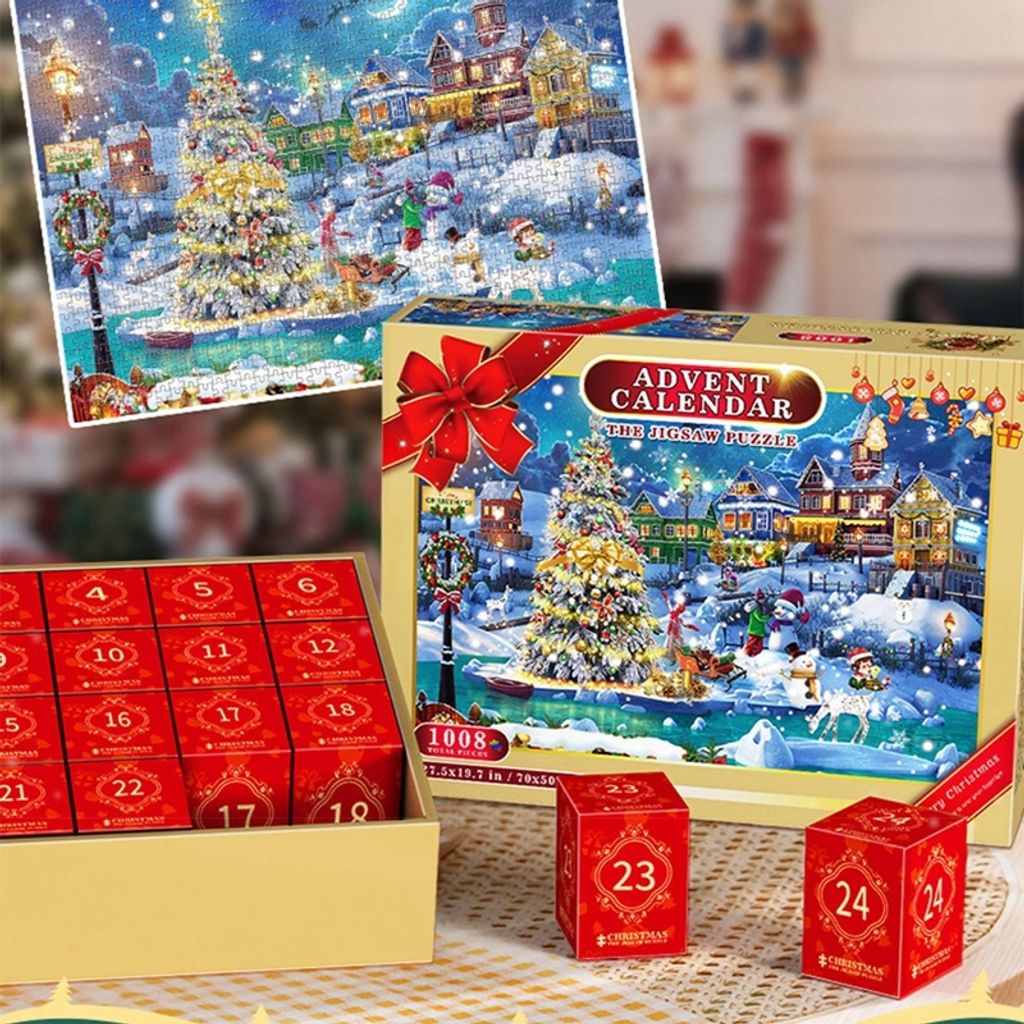 Puzzle Adventskalender 2025 - 1008 Teile Weihnachtskalender Für Die Ganze Familie