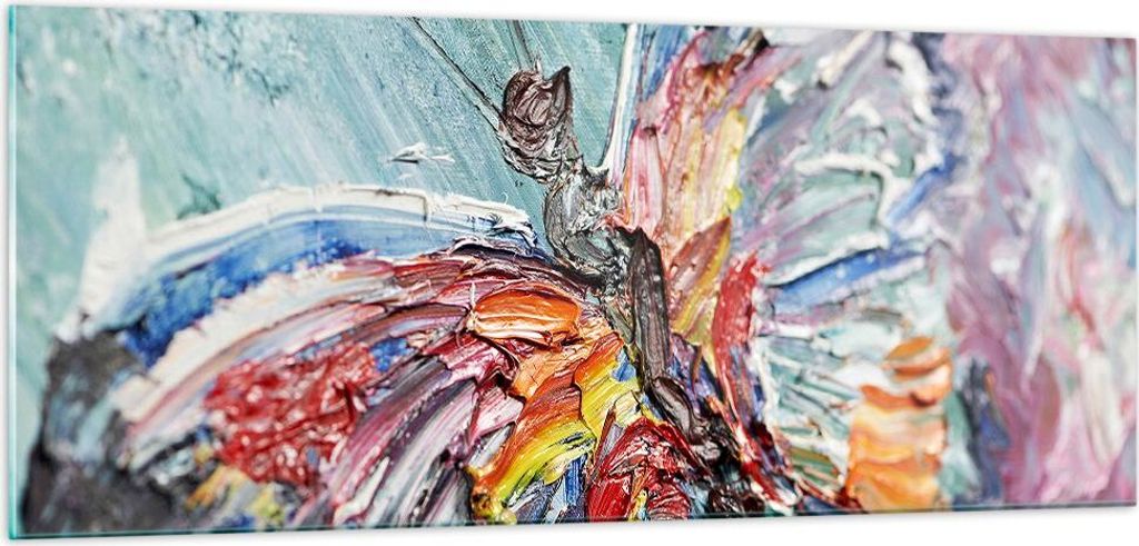 Bilder auf glas - Vogel Natur Farbe - 100x40cm - Glasbilder - Wandbilder - Kunstdruck - zum Aufhängen bereit - Wanddekoration aus Glas - Glas Bild...
