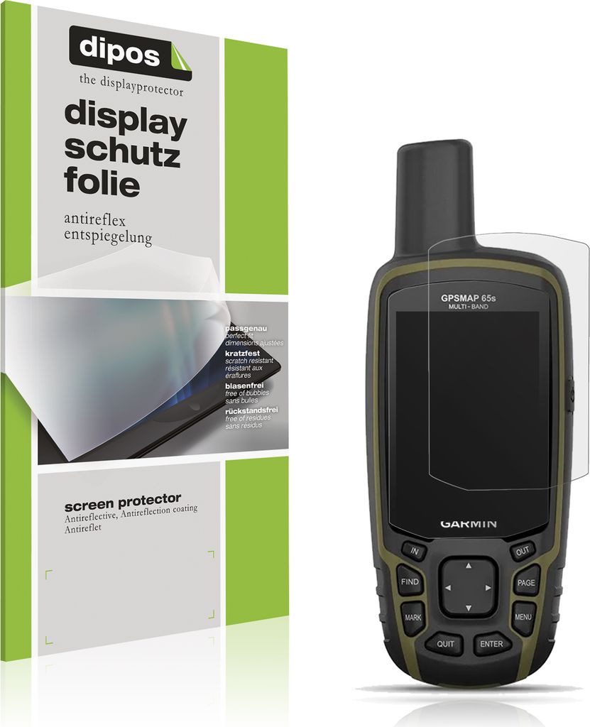 2x Schutzfolie für Garmin GPSMAP 65 matt Displayschutzfolie Folie Display Schutz dipos
