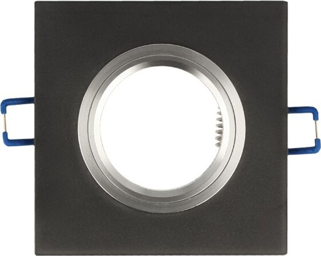 Einbaustrahler GU10 Einbaurahmen Glas Einbauleuchte Ø75mm Bohrloch inkl. GU10 Fassung für LED Leuchtmitel Schwarz Frosted Eckig
