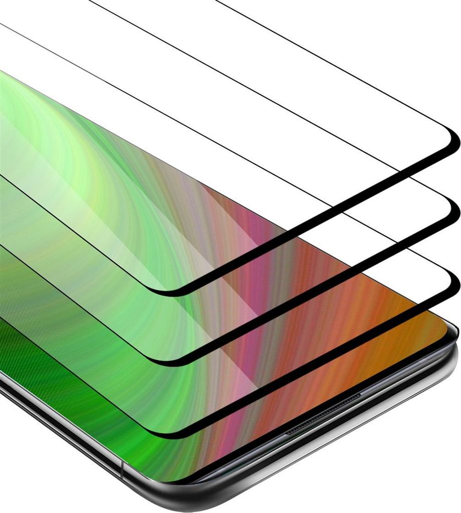 Cadorabo 3x Vollbild Panzer Folie für Vivo Nex 3 Schutzfolie in Schwarz Tempered Display-Schutzglas