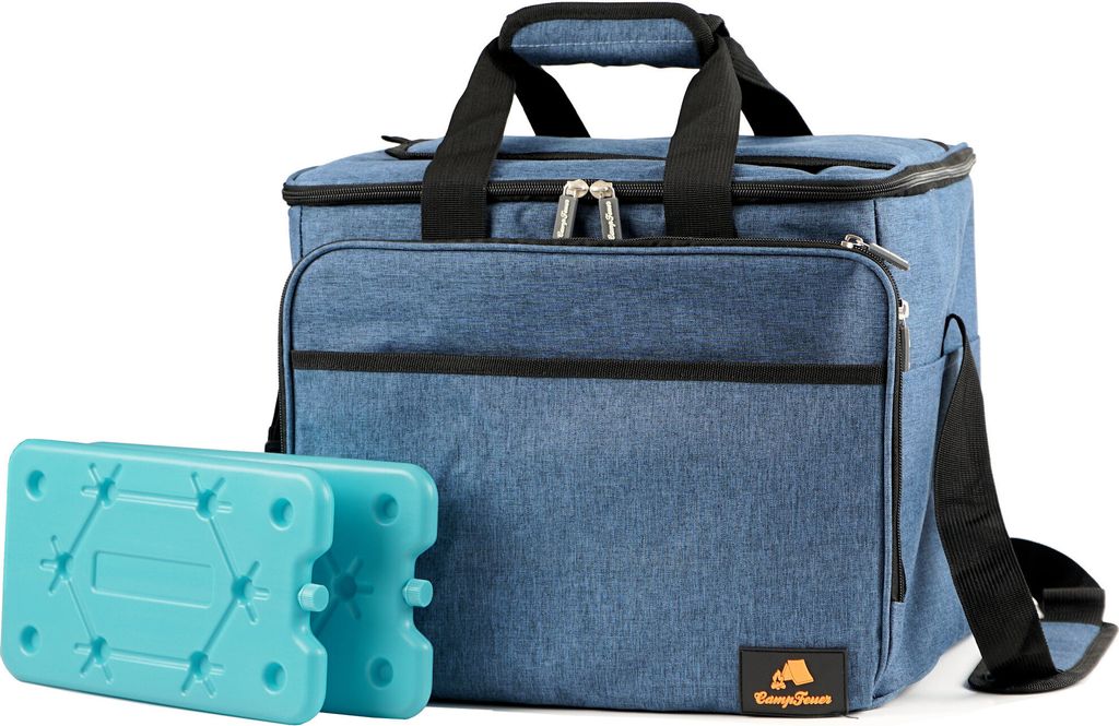 CampFeuer Kühltasche 30 Liter, blau-meliert, leicht und Produktbild