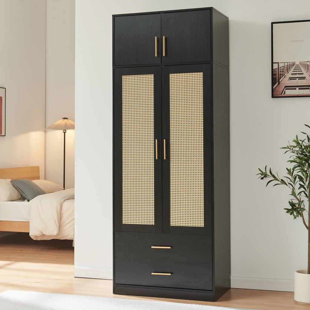 Kleiderschrank 'Larundi' 216 x 80 x 52 cm mit 4 Türen 1 Produktbild 
