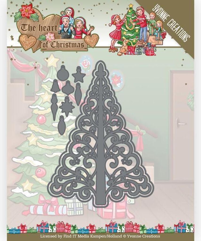 Stanzschablone - Yvonne Creations - The Heart of Christmas - Funkelnder Weihnachtsbaum