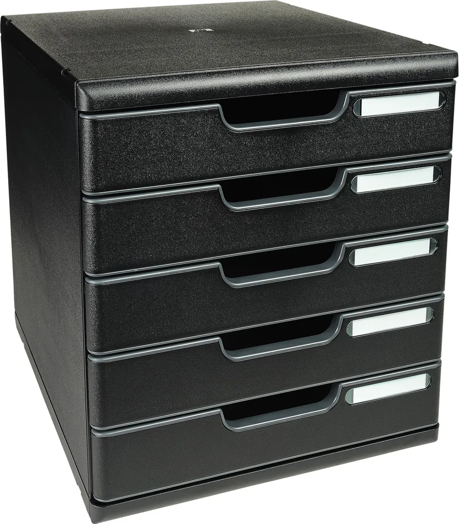Cassettiera Documenti Exacompta 5 Cassetti Nero - Offerta Ufficio