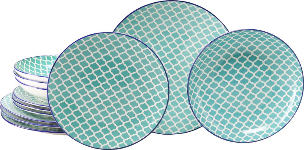 CreaTable, 24893, Mediterran Petrol, sada tanierov 12 ks, Obrázok produktu 