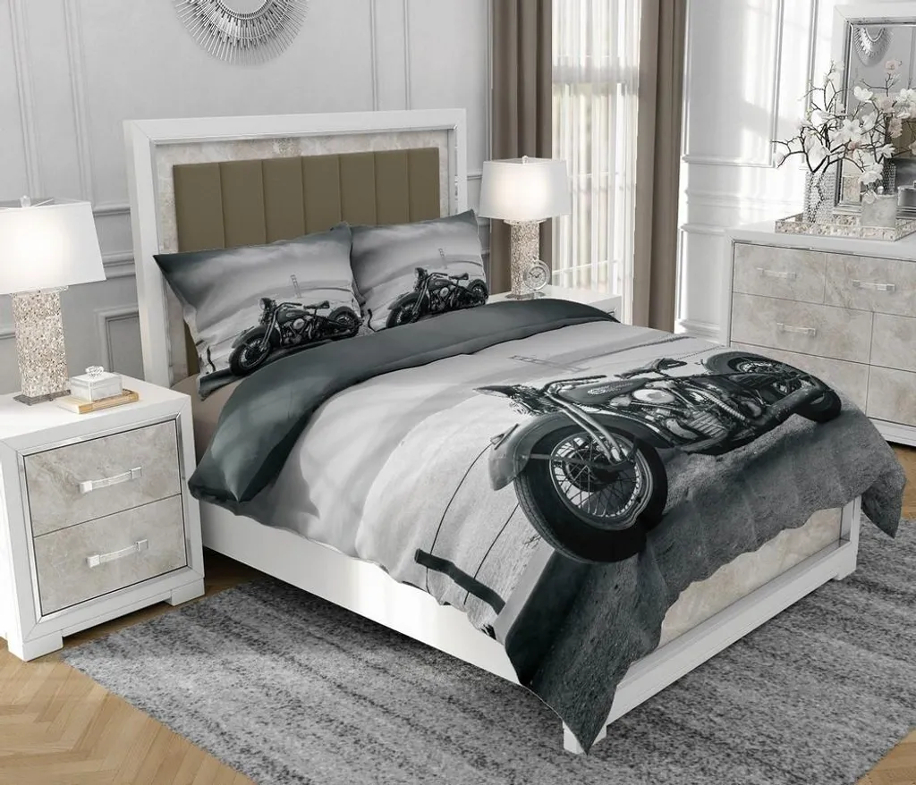 Completo Letto Moto SOVIO 160x200 | 100% Cotone e Chiusura Lampo