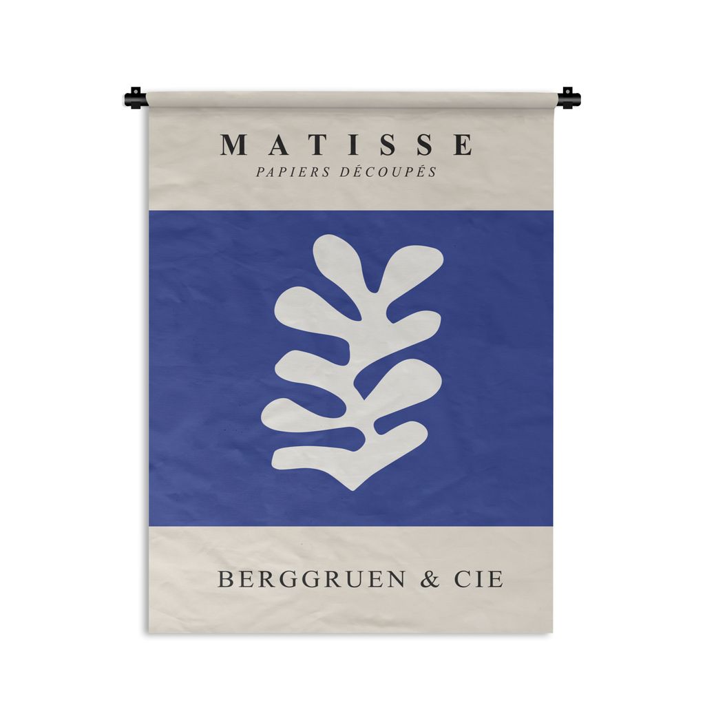 MuchoWow Wandteppich Wandbehang Blau - Formen - Abstrakt - Henri Matisse 120x160 cm Tapisserie Dekoration Wandtuch - Wohnzimmer - Moderne