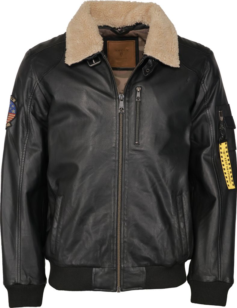 Top Gun Lederjacke TG20193144 Herren black 50