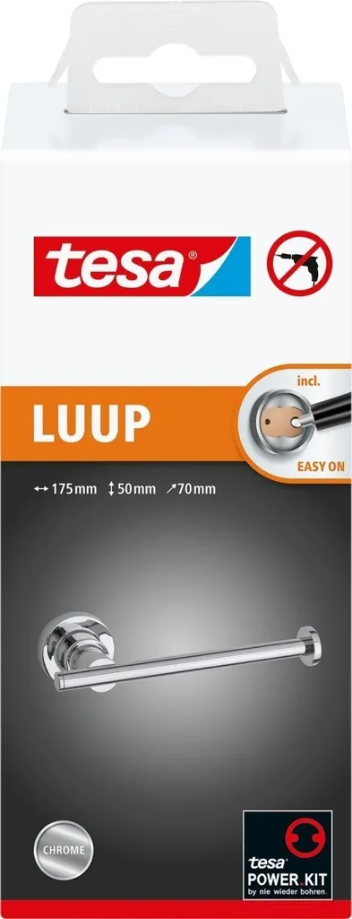 Support rouleau tesa luup argenté auto-adhésif sans perçage mural - 2
