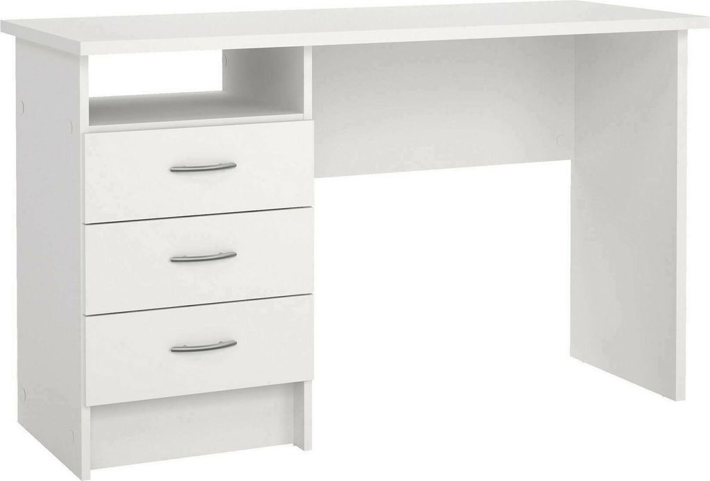 Schreibtisch Priscille, Mehrzweckschreibtisch, Bürotisch für PC, Eckschreibtisch, 120x48 h72 cm, Weiß
