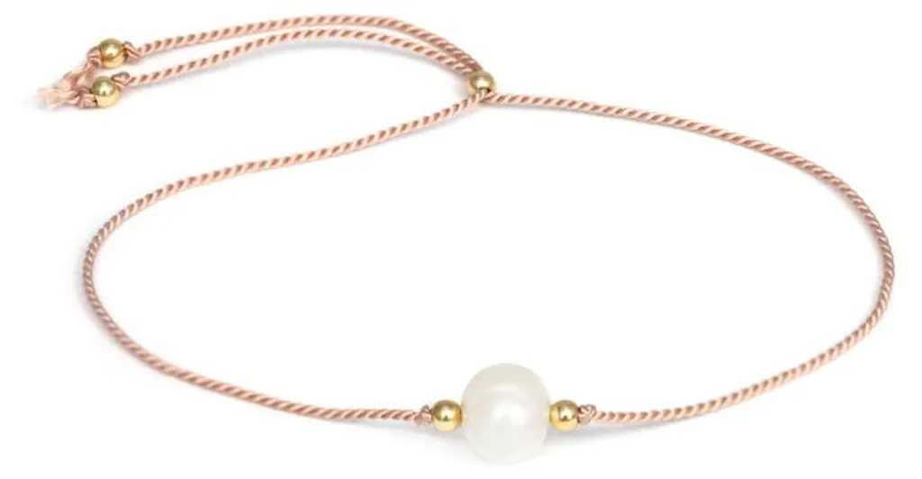 Bracelet délicat avec perle de rivière HE05R3G-LP en argent doré chic