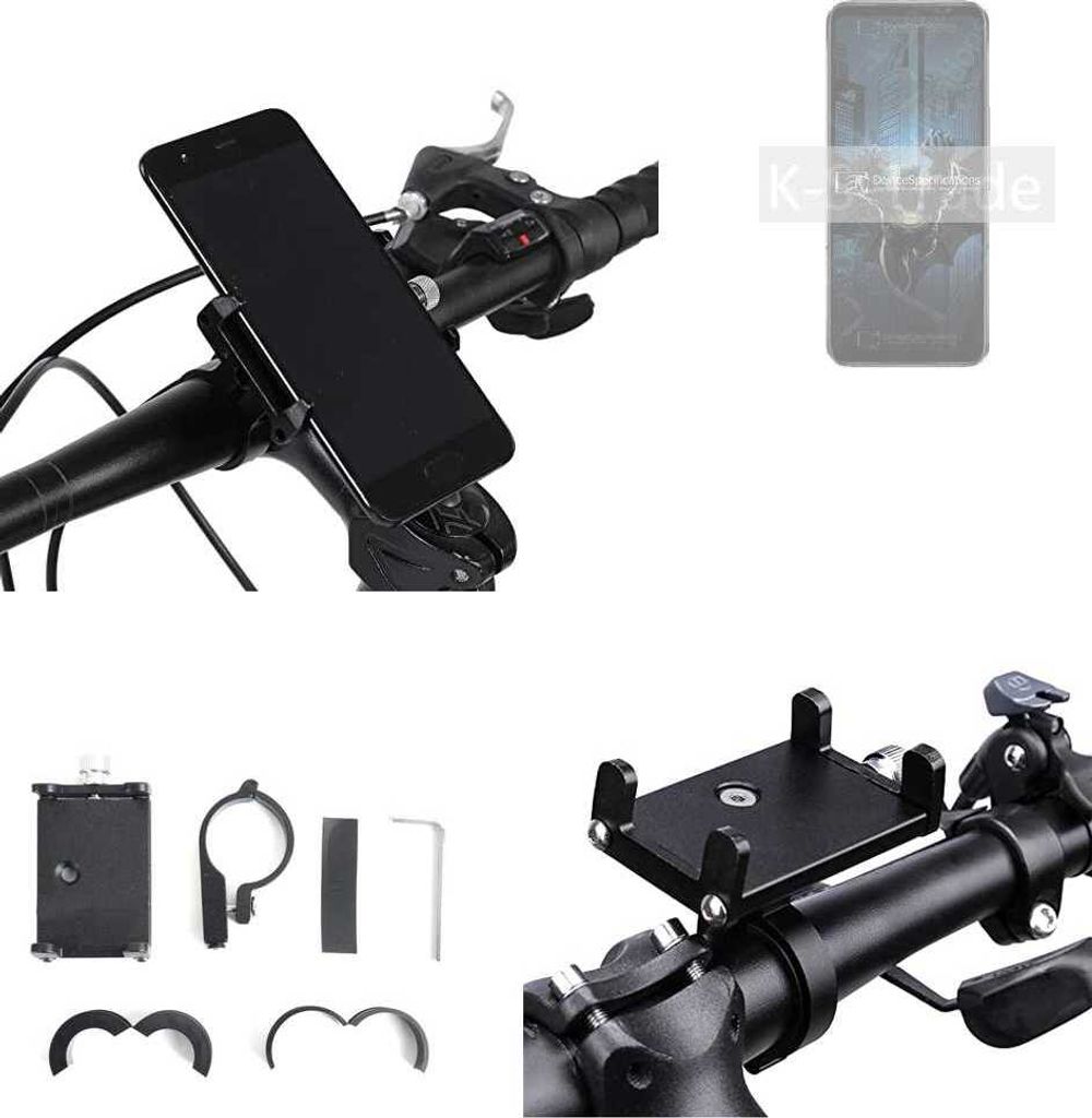 K-S-Trade Handyhalterung für das Fahrrad kompatibel mit Asus ROG Phone 6 Batman Edition Dimensity Halter Lenkstange Fahrradhalterung Motorrad Bike