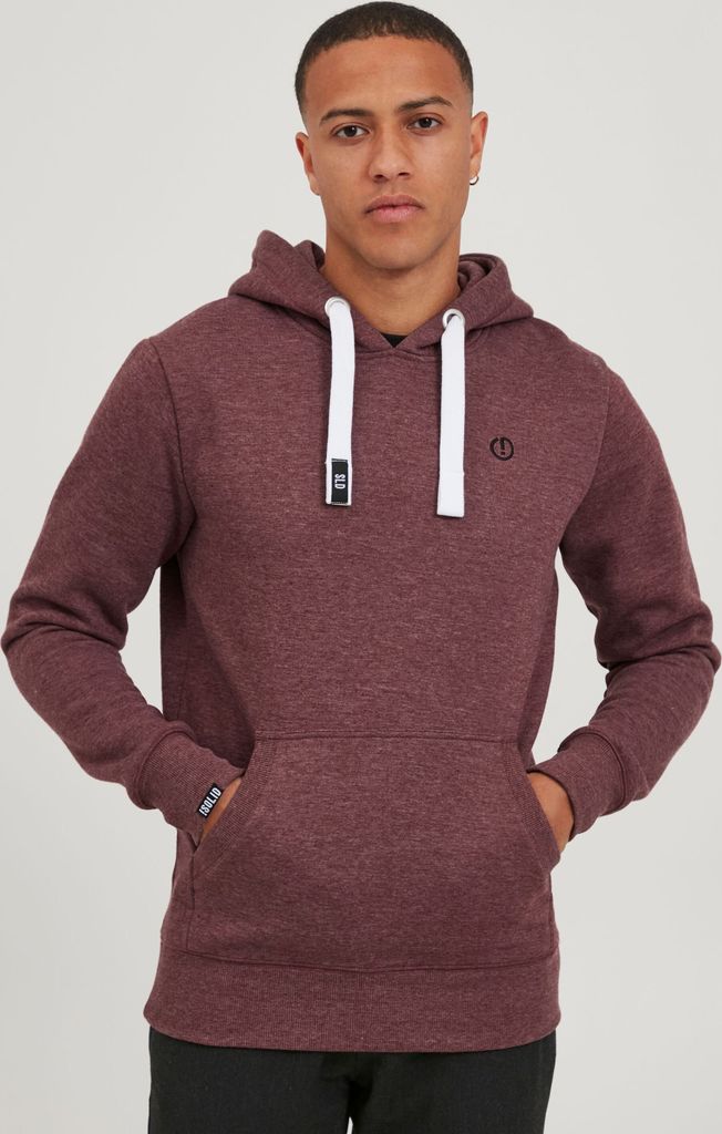 SOLID SDBennHood Herren Kapuzenpullover Hoodie Pullover mit Kapuze Kordelzug Kängurutasche Rippbündchen Label-Details Baumwollmischung Regular fit