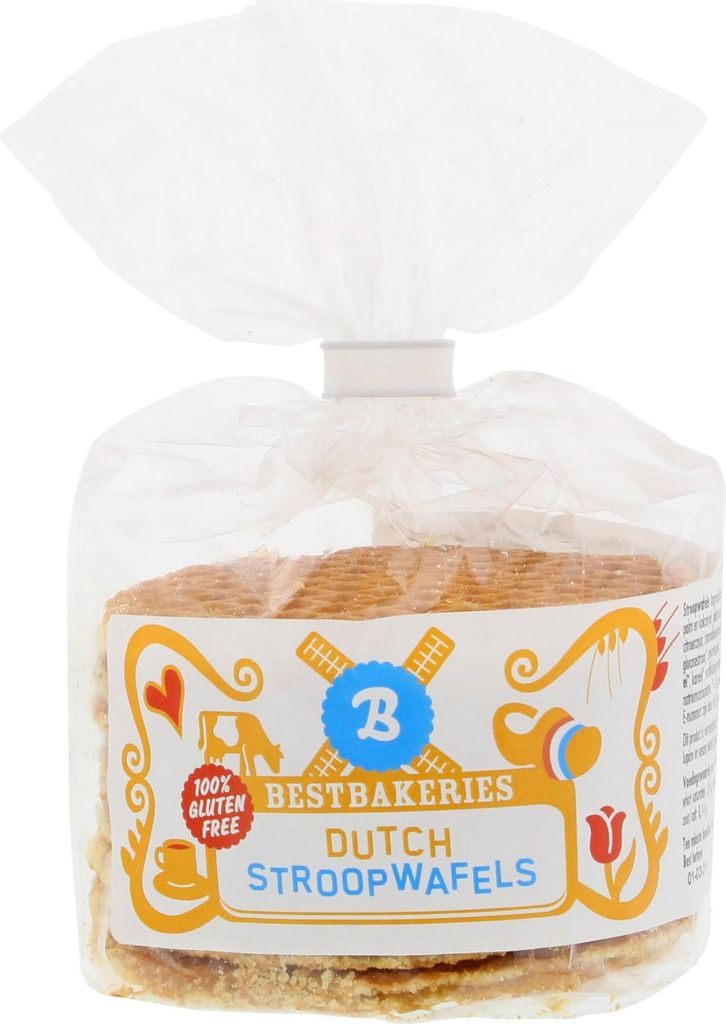 Glutenfreie Stroopwafels mit Karamell im Clipbeutel, 8er Pack, holländische Waffeln,