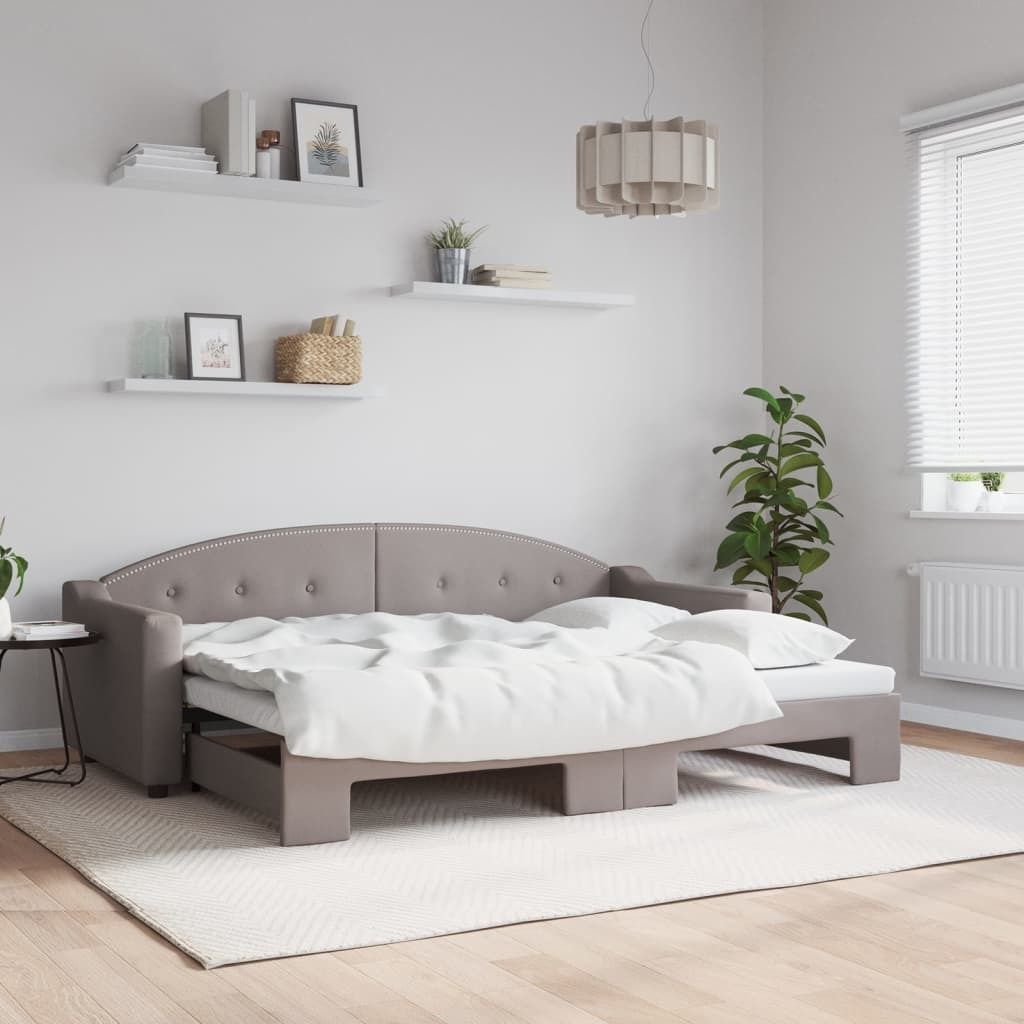 Maison Exclusive - Tagesbett Ausziehbar Taupe 80x200 cm Stoff
