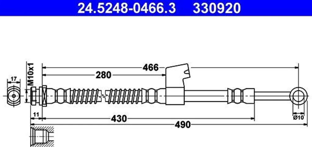 Flexible de frein pour remplacement Hyundai Getz - ATE 587311C000
