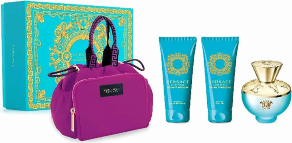 Coffret Parfum Femme Versace Dylan Turquoise 100ml avec 4 Accessoires