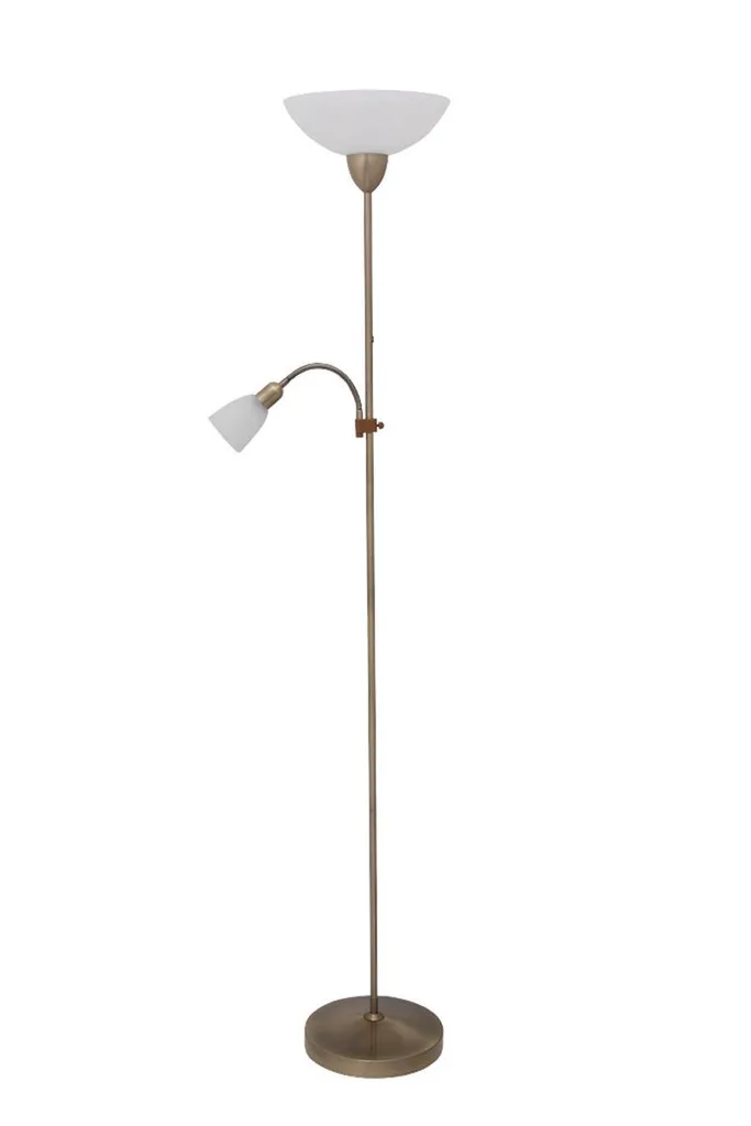 Lampada Perla Classica | Piantana in Metallo Bianco e Cristallo per Soggiorno