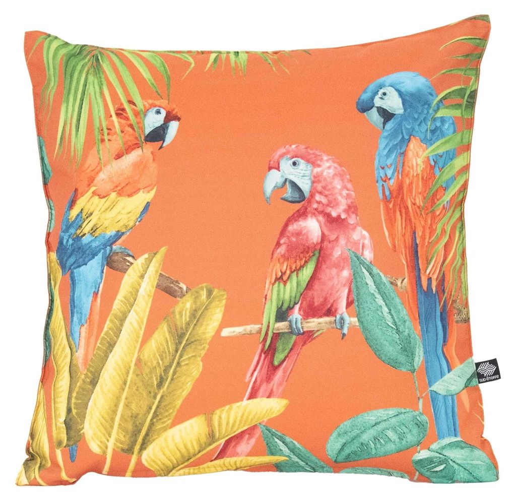 Outdoor-Kissen mit Papageien-Print
