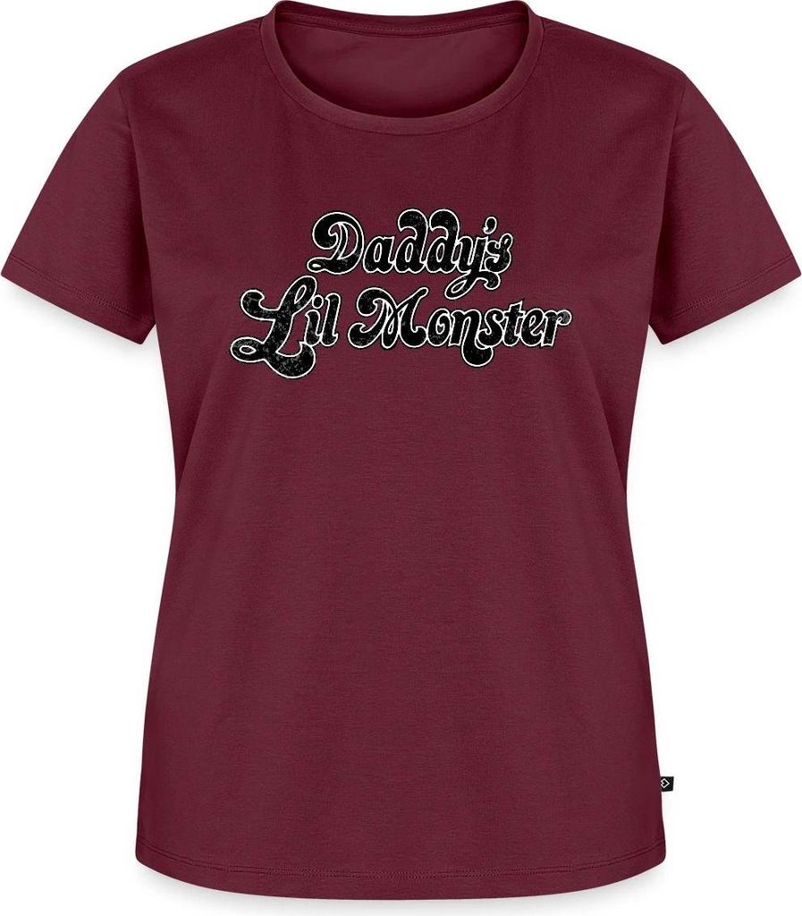Spreadshirt Harley Quinn Daddy's Lil Monster Frauen Premium T-Shirt, L, Burgunderrot