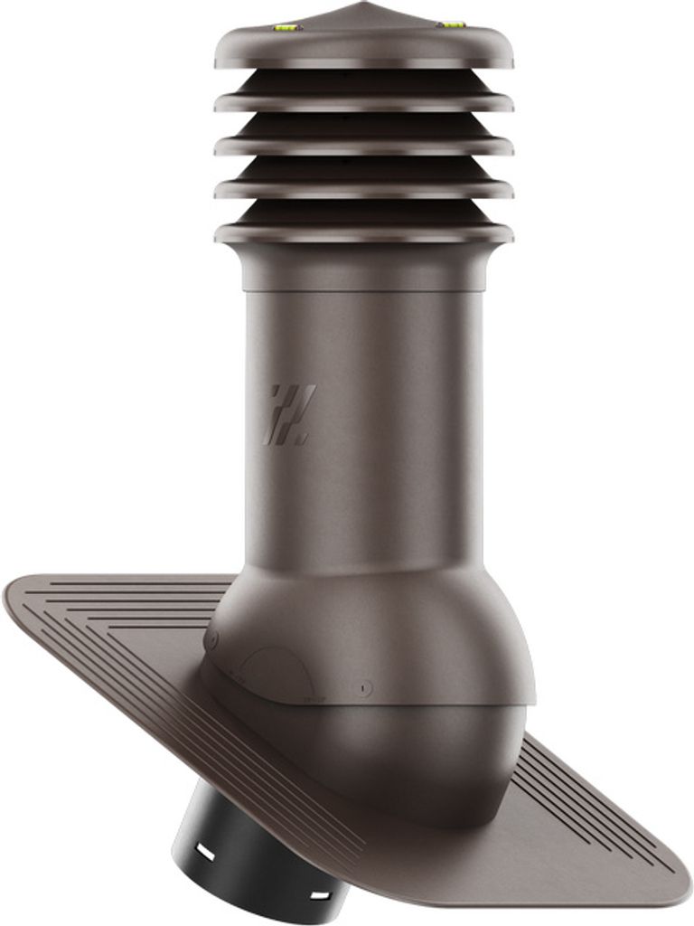 KRONO-PLAST Entlüfterkamin HIVENT 150 für Bitumenschindel Doppelrömer Dachziegel Lüfter Dachlüfter (Dunkelbraun)