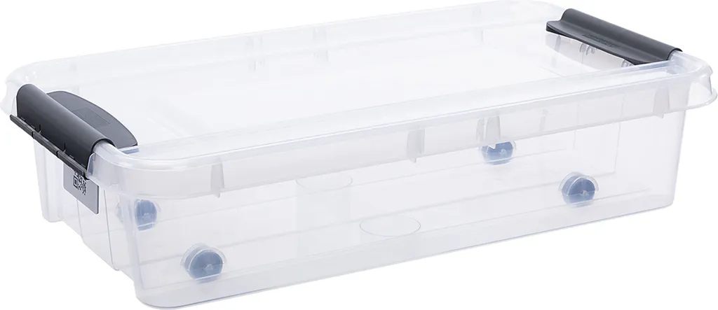 Plast Team Probox Bettroller 31L : Boîte de Rangement sous Lit à Roulettes