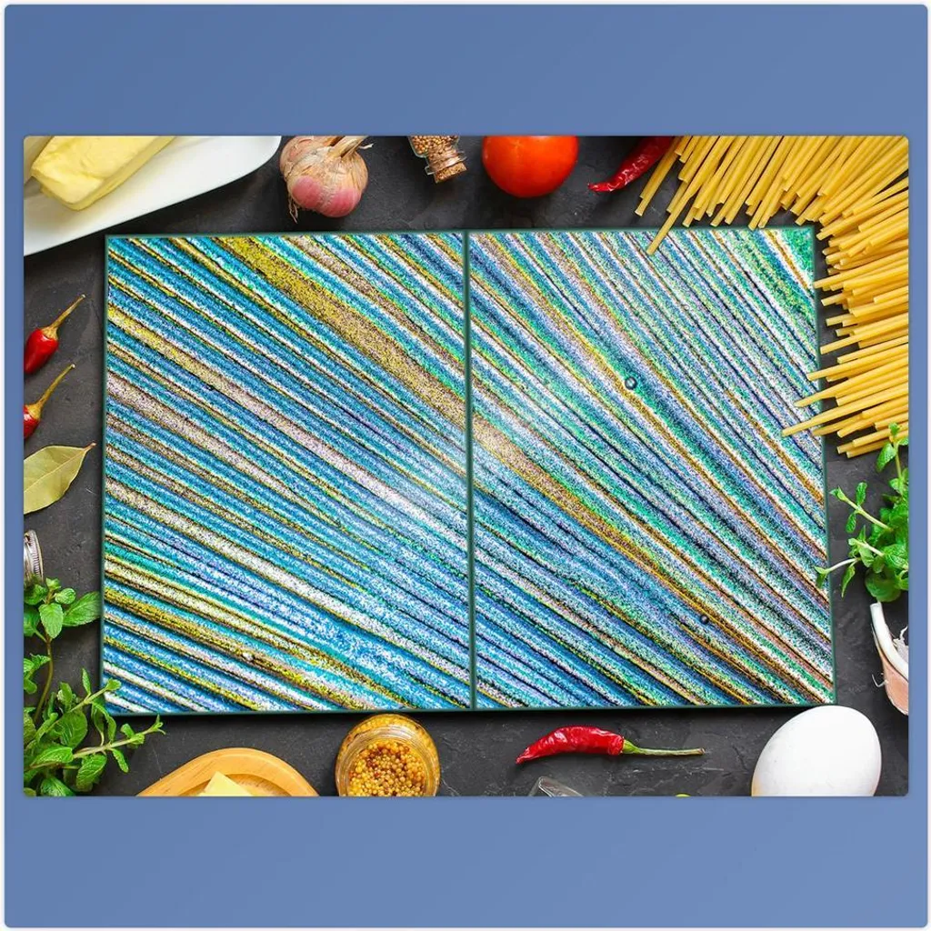 Set 2 Copri Piano Cottura 40x52 cm Astratto | Paraspruzzi Lavabile - 3