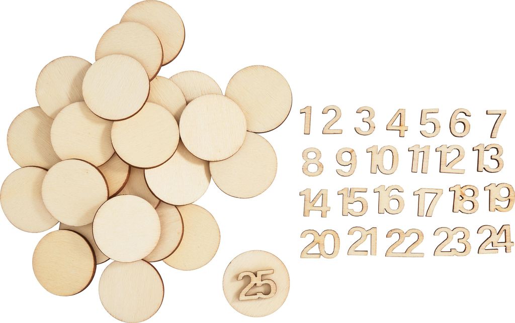 Artemio Adventszahlen Numbers Circles Set 24 Stück 2.5 cm Durchmesser