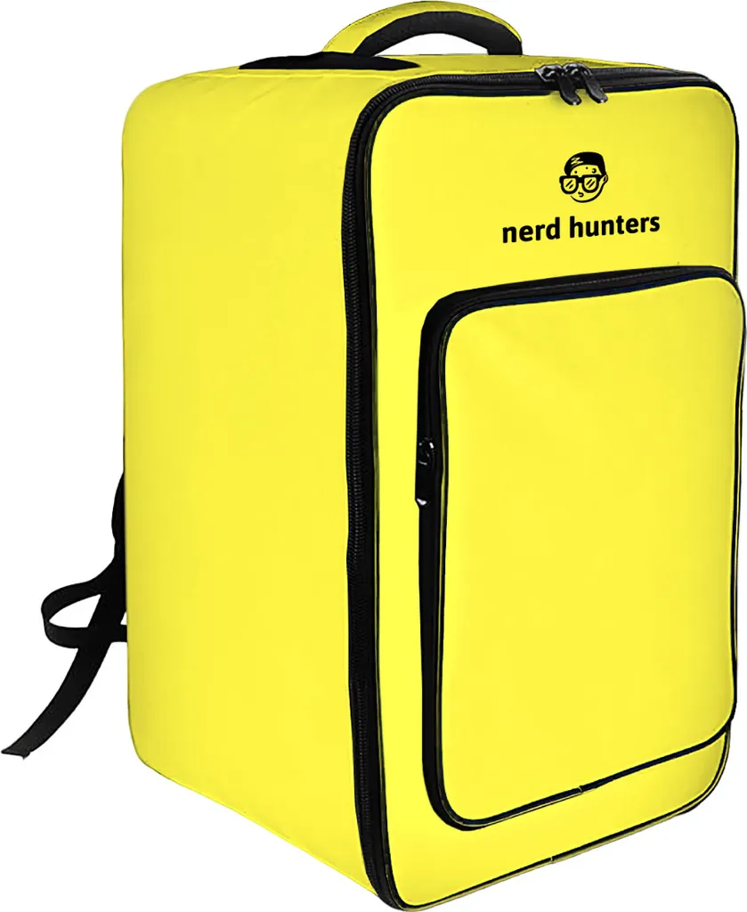 Sac à dos jaune pour jeux de société Nerd Hunters - Modèle XL Premium