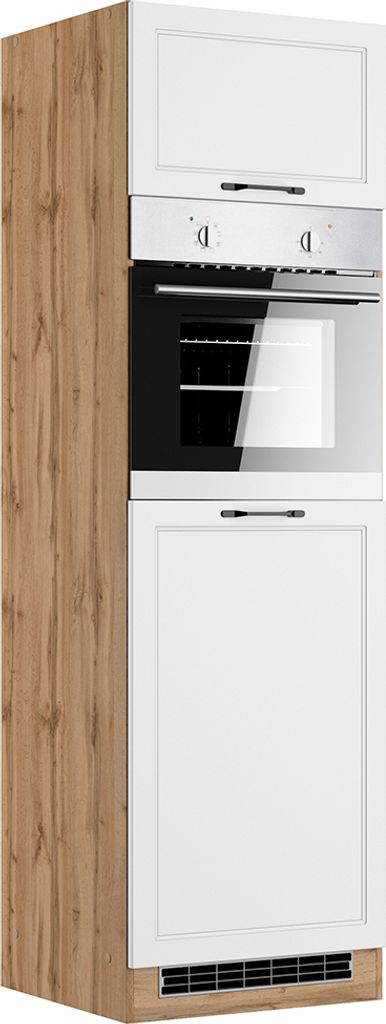 Backofen-Umbauschrank 60 cm in matt weiß und Eiche MONTERREY-03