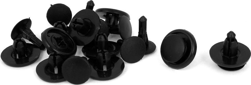 10 Stücke schwarze Kunststoff-Nietverschlussklappen Stoßstangen-Kotflügelclips 6 mm x 12 mm x 20 mm