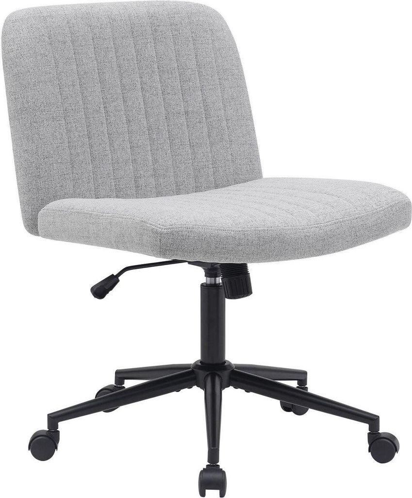 Bürostuhl – Ergonomischer Drehstuhl – Höhenverstellbar & 360 Grad drehbar | Farbe: hellgrau, Material: Staub