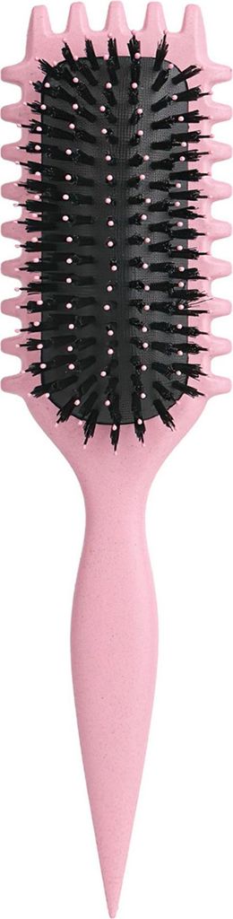 Curl Hair Brush, Lockenbürste , Curl Define Stylingbürste, Wildschweinborsten Bürste, Haarbürste zum Entwirren & Stylen für Frauen, Rosa
