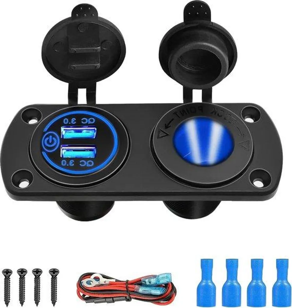 Adaptateur allume-cigare étanche 12V-24V contre humidité et pannes