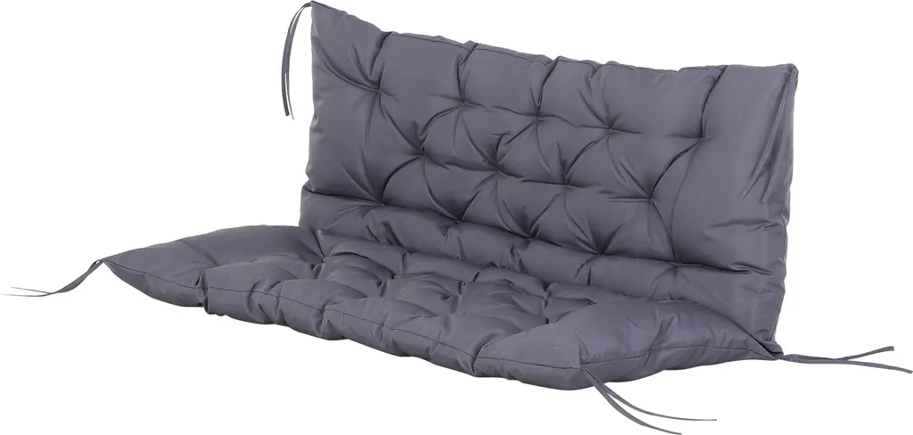Coussin de Banc Grand Confort Gris 132 cm avec Rembourrage Épais 10cm