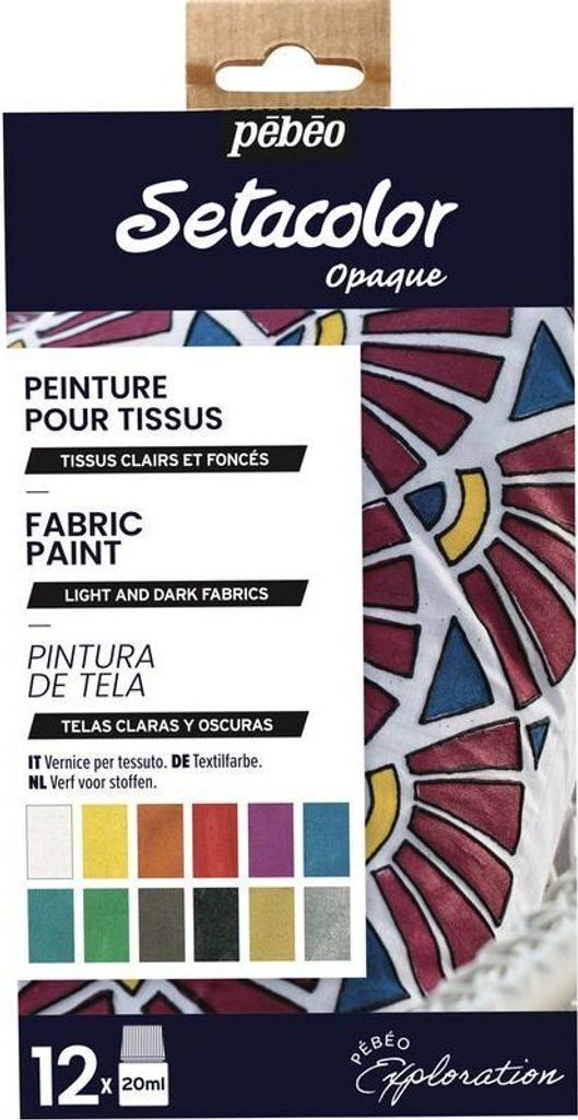 Set di 12 colori Setacolor per tessuti chiari e scuri - 12 Immagine del prodotto 