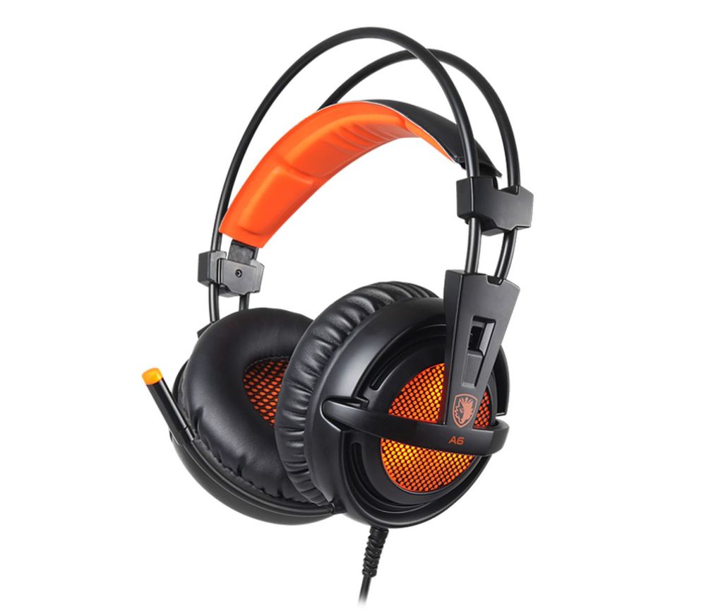 SADES A6 Gaming Headset, orange, USB, | Kopfhörer
