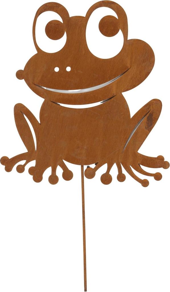 Frosch Gartenfigur Industrie 40 cm Blech Frosch auf Bogen