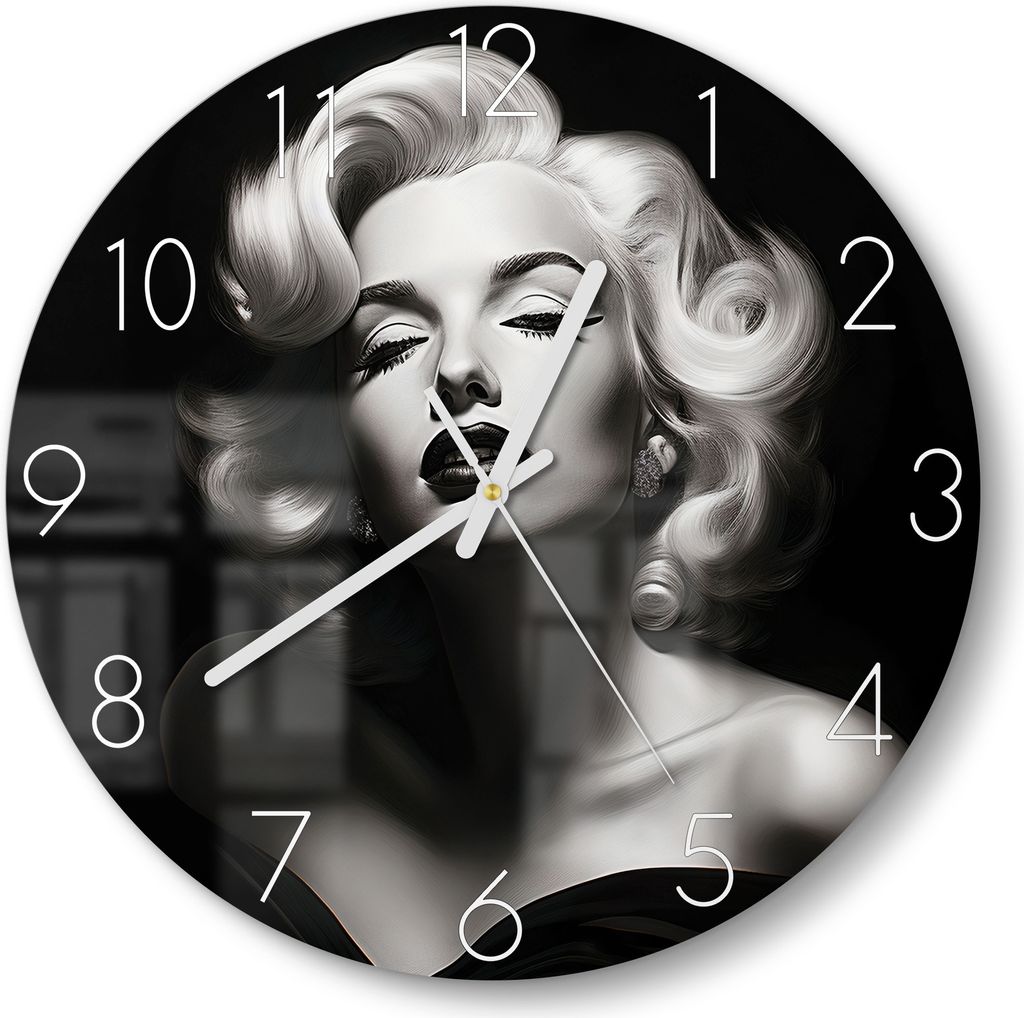 DEQOART Glasuhr Ø30 cm Zahlen 'Ewiger Glamour' Wanduhr Glas Produktbild 