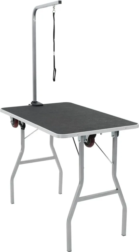 Table de toilettage pliable 80cm pour animaux avec roues verrouillables